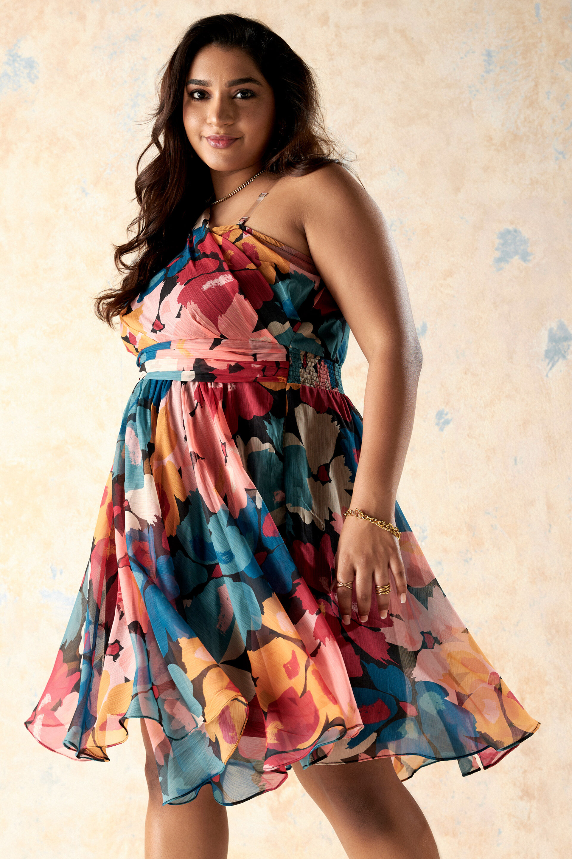 Flora And Fauna Flared Dress, Multi Color, image 3